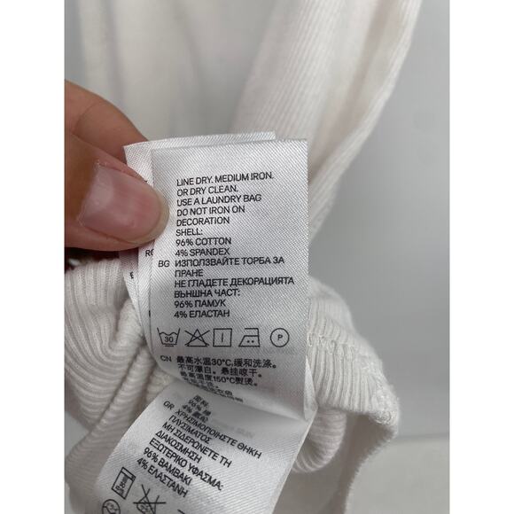 L.O.G.G Label of Graded Gods H&M White Open Knit Strap Tank Top Large - Picture 7 of 10